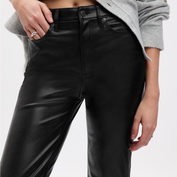 Gap High Rise Vegan Leather '70s Flare Pants, size L - Picture 3 of 11